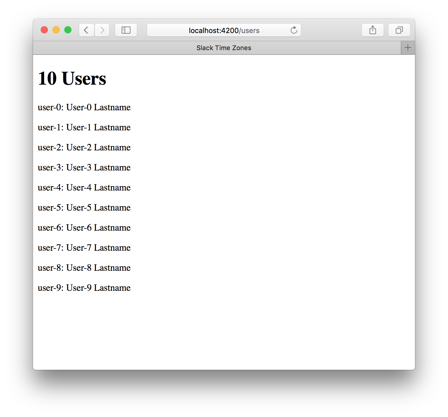 First boot! List of 10 users