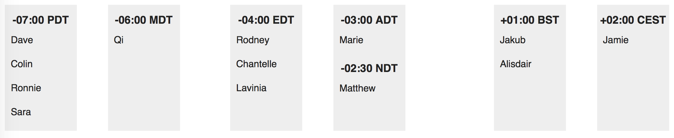 Time zone JSBin demo