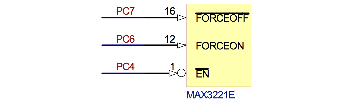 Pin-out for MAX3221E on RCB\_BB schematic